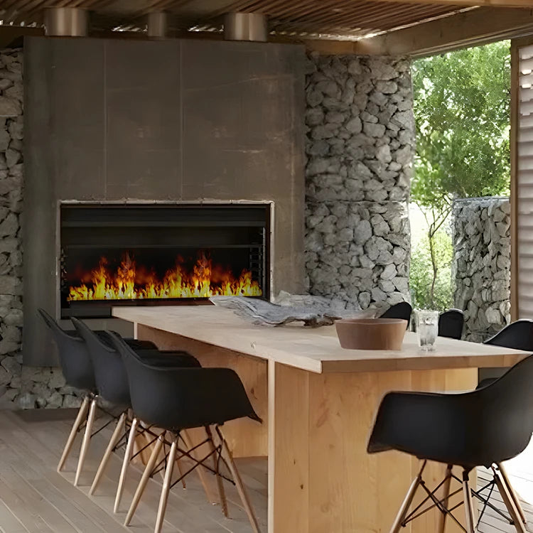 Modern 3D Waterproof 3D Outdoor Garden Yarn Steam Electric Fireplace Steel Fire Atomization Simulation for Hotels