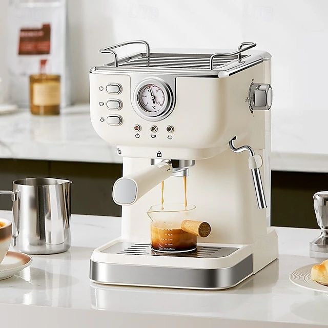 Coffee Maker 1050W 1.5L Large Capacity Semi Automatic 20bar High Pressure Extraction Coffee Machine For Home Cafes