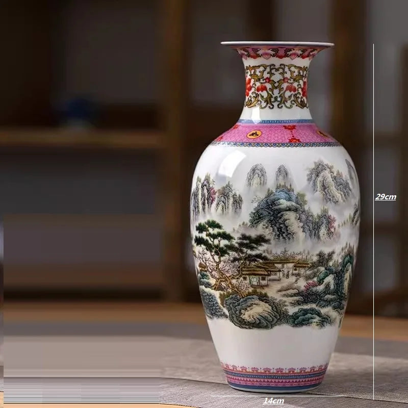 Jingdezhen ceramics, pink vases, living rooms, home decor, foyer, TV cabinets, flower arrangements, decorative crafts, ornaments