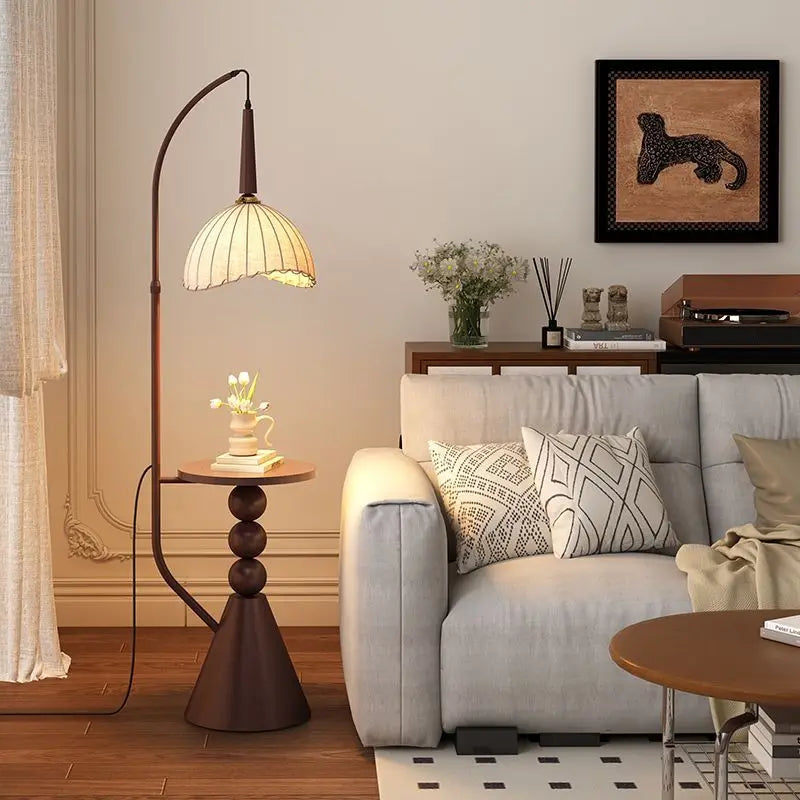 Floor lamp living room sofa high-end feeling bedroom bedside shelf integrated atmosphere fishing table lamp
