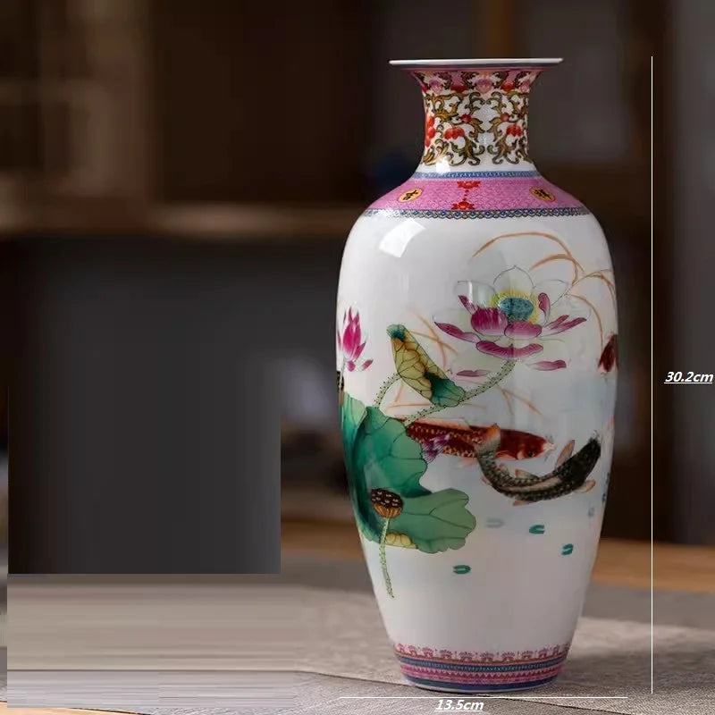 Jingdezhen ceramics, pink vases, living rooms, home decor, foyer, TV cabinets, flower arrangements, decorative crafts, ornaments