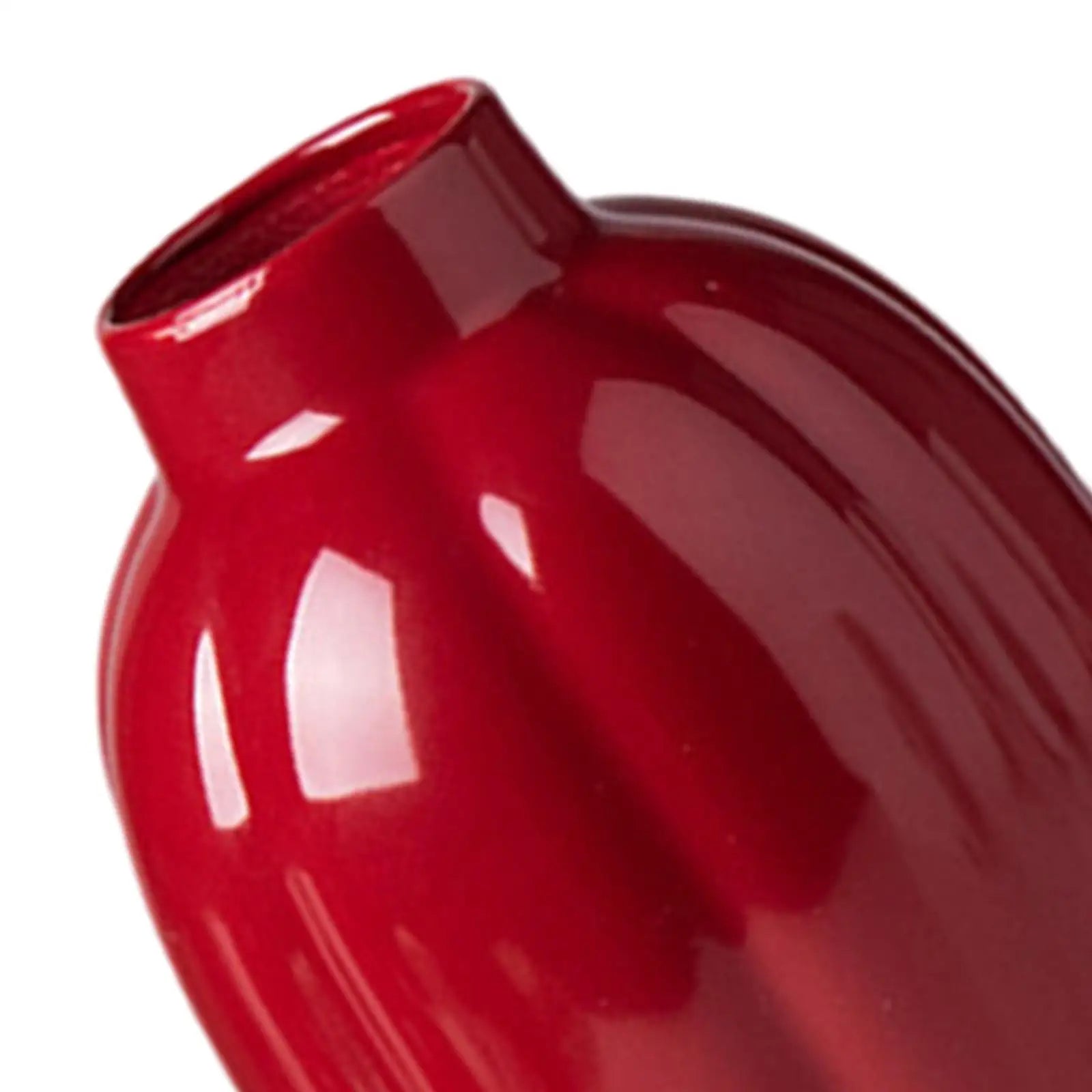 Ceramic Red Vase Rustic Decorative Vases Flower Vases Small Red Vase for Kitchen Bedroom Home Office Decoration Bookshelf Shelf