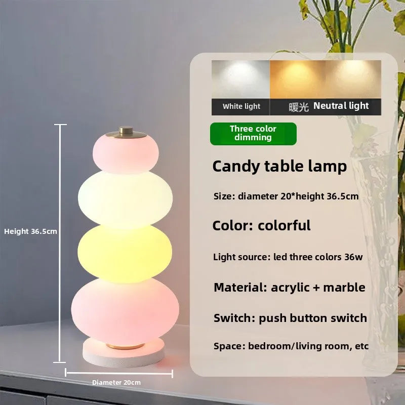 Rainbow Candy Floor Lamp Bedroom Creative Candy Gourd Macaron Standing Lights Girl Room Decor Living Room Sofa Atmosphere Lamp