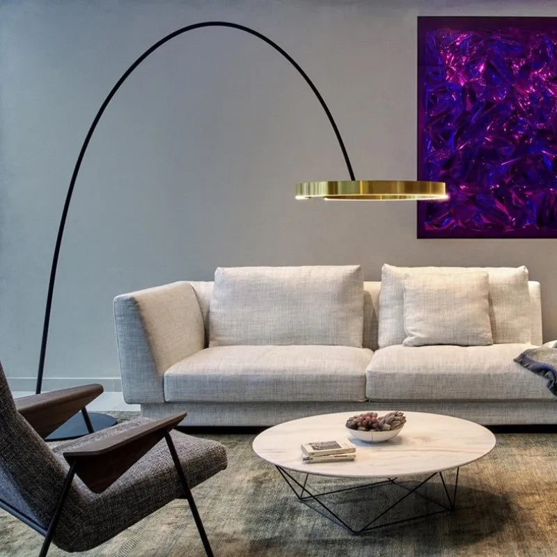 Ltalian Light Luxury Fishing Lamp Floor Lamp Living Room Bedroom Study Vertical Floor Lamp Modern Art High-End Sense Floor Lamp