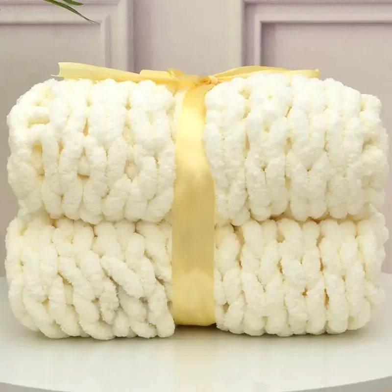 Coarse Wool Knitted Blanket New Style Knitted Blanket Wool Blanket Sofa Cover Blanket