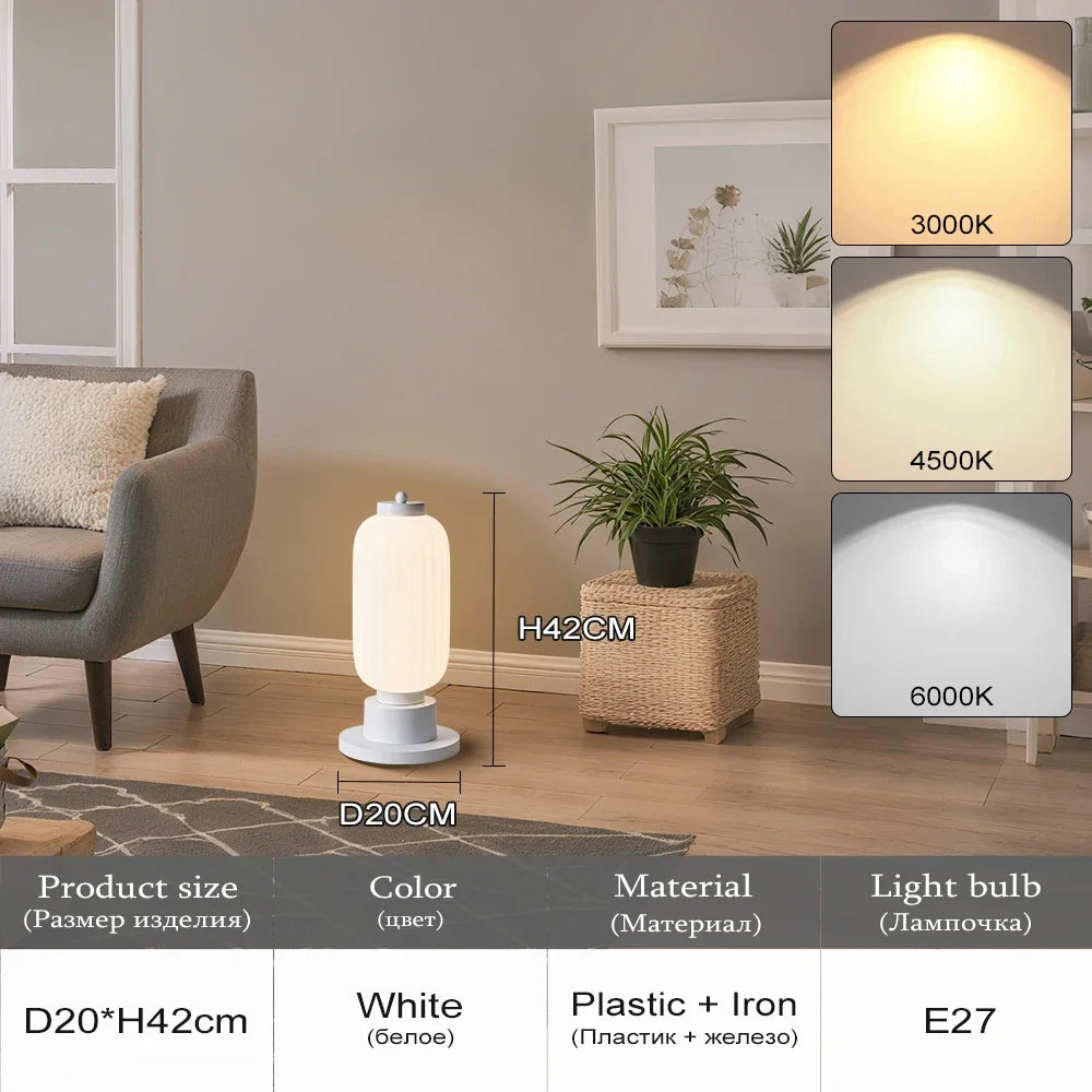 2025 Modern Long Floor Lamp For Living Study Room Bedroom Cream Lampshade Iron Base LED Table Light Minimalist Room Decoration