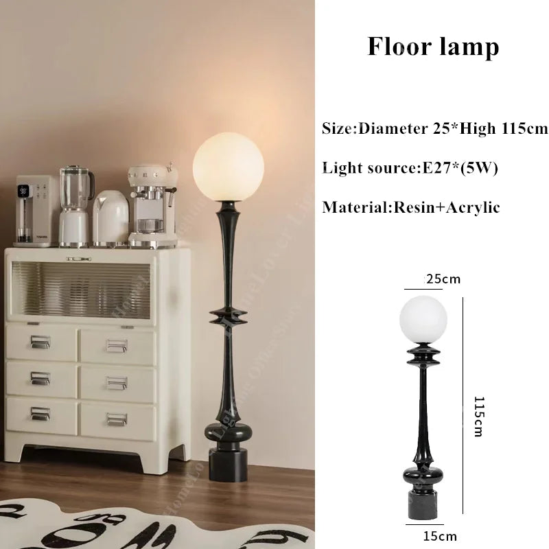 Mid century floor lamp minimalist Column Floor Lamp Designer glass ball lamp Living Room Bedroom decor sofa living room light