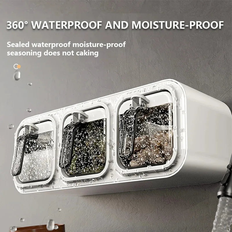 Kitchen Seasoning Box Wall Mounted Organizer Boxes Condiment Door Storage and Organization Jars for Spices Home Gadgets & Garden