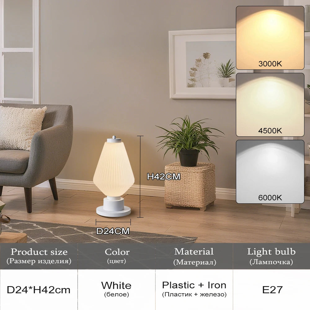 2025 Modern Long Floor Lamp For Living Study Room Bedroom Cream Lampshade Iron Base LED Table Light Minimalist Room Decoration