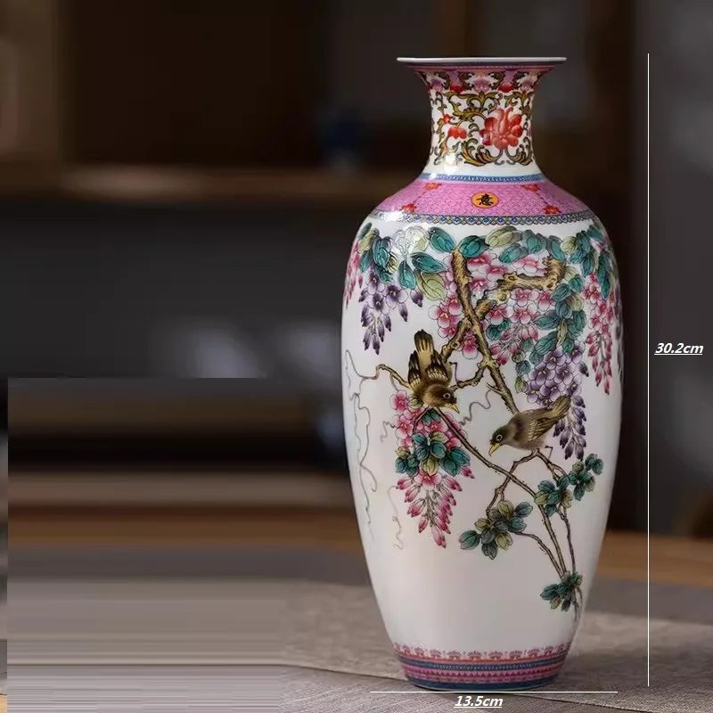 Jingdezhen ceramics, pink vases, living rooms, home decor, foyer, TV cabinets, flower arrangements, decorative crafts, ornaments