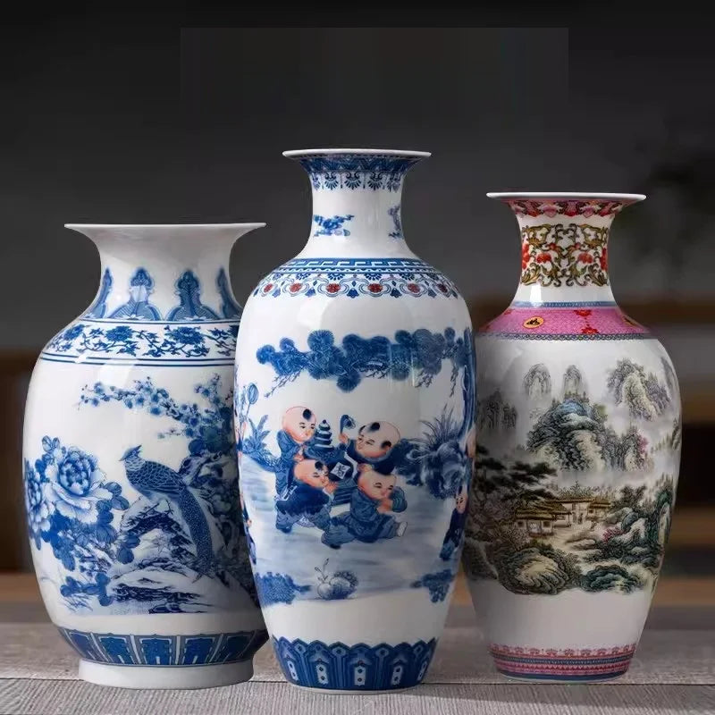 Jingdezhen ceramics, pink vases, living rooms, home decor, foyer, TV cabinets, flower arrangements, decorative crafts, ornaments