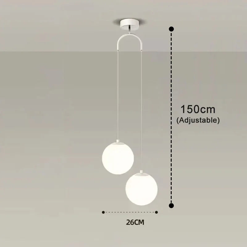 Modern Glass LED Pendant Lights Nordic Living Room Fixtures Indoor Lighting Restaurant Bedroom Bar Home Decor Hanging Lamp 220V