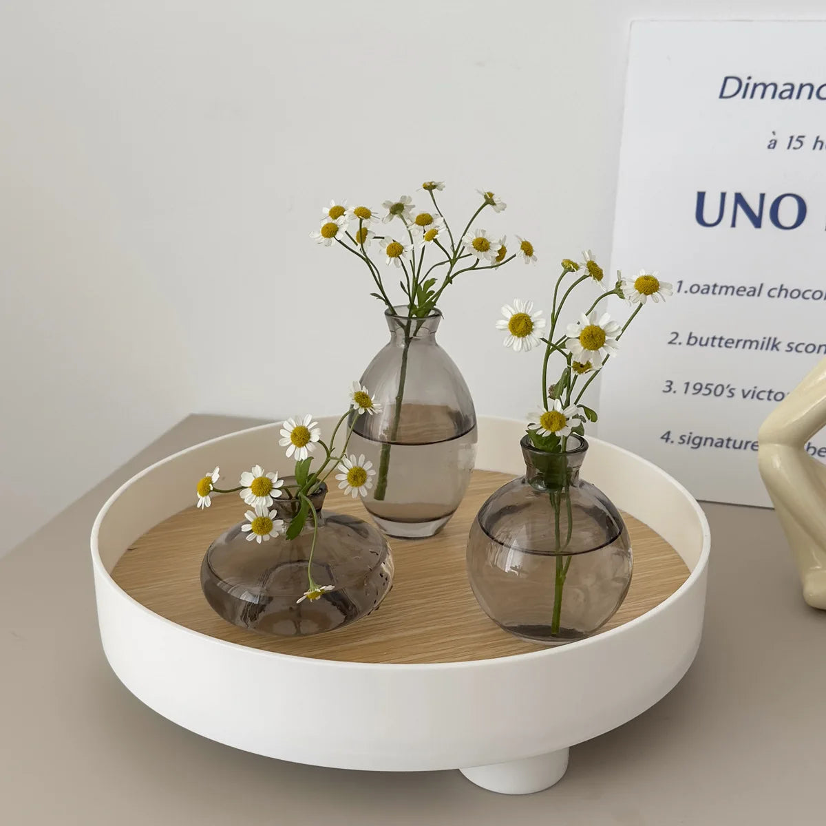 modern style tabletop glass vase househeld home decoration mini flower holder glass 3 pieces in vase set