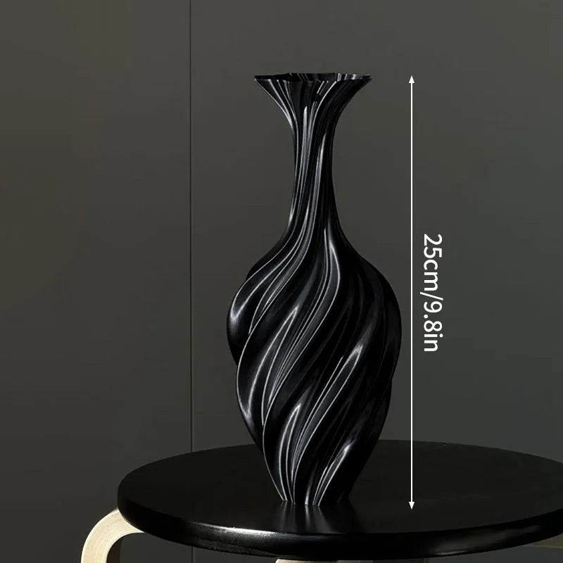 3d Printed Vase Modern Style Vase Flower Vase with Swirl Pattern Aesthetic Floral Display Vase for Living Room Desktop Decor