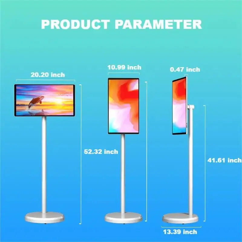 JEESTON 22” Android TV Tablet – Full HD touchscreen with 8MP camera on a wheeled stand..