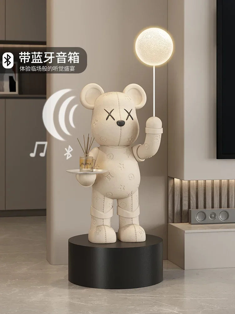 Living Room TV Cabinet Home Decoration High-end Doll Decorations, 77cm Cream Style High Violence Bear Floor Ornaments