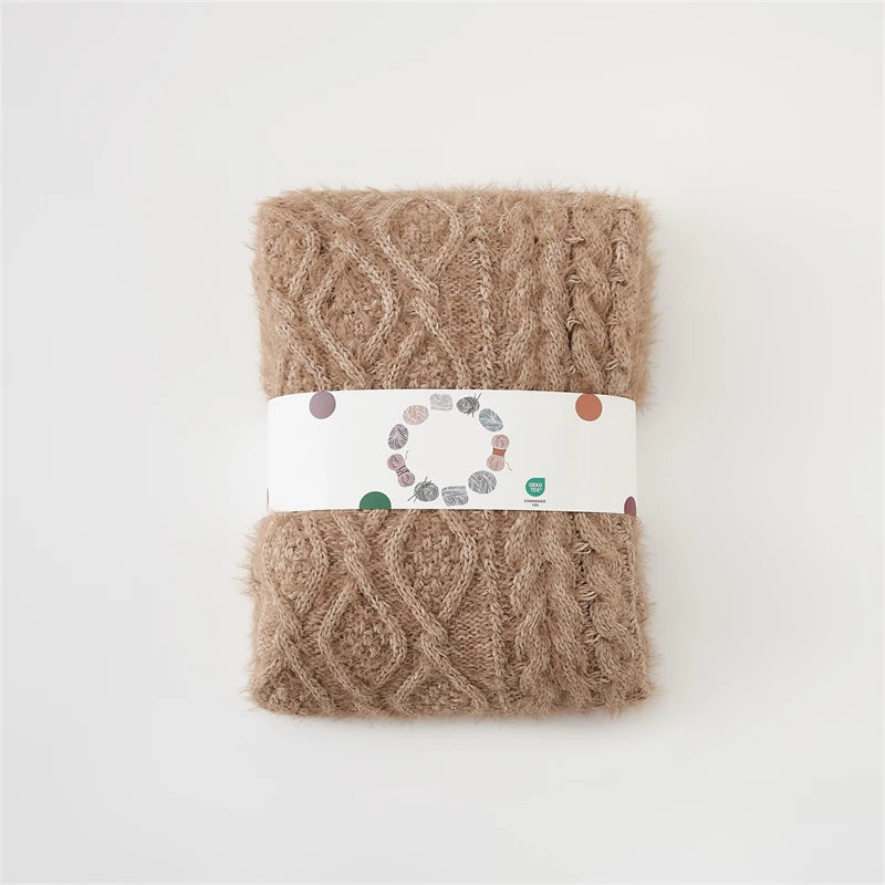 2025 new living room knitted blanket bedside blanket sofa office bedroom nap blanket solid color simple