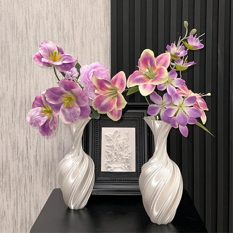 3d Printed Vase Modern Style Vase Flower Vase with Swirl Pattern Aesthetic Floral Display Vase for Living Room Desktop Decor