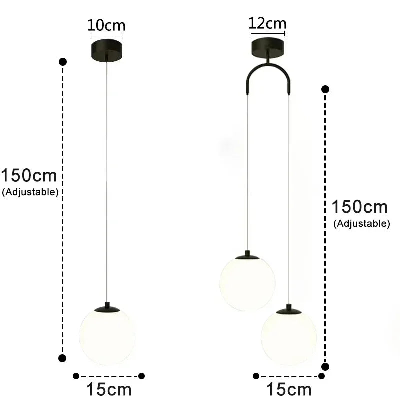 Modern Glass LED Pendant Lights Nordic Living Room Fixtures Indoor Lighting Restaurant Bedroom Bar Home Decor Hanging Lamp 220V