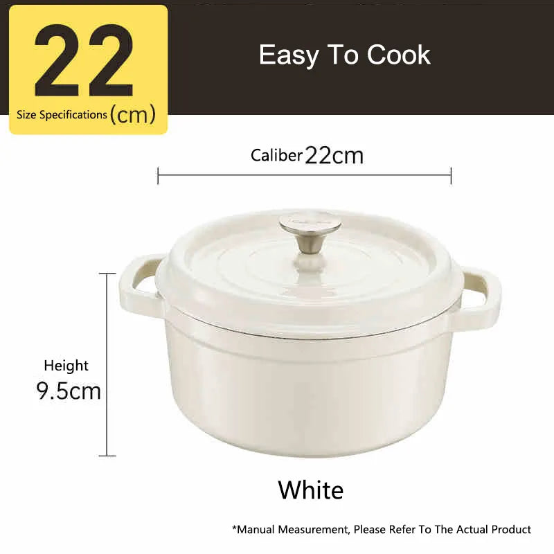 COOKER KING Cast Iron Enamel Non Stick Pot Household Stew soup Pot Gas Induction Cooker Universal Cooking Cookware