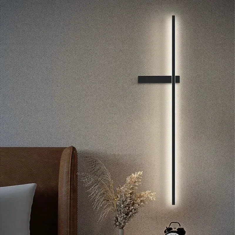 LED Wall Lamp Modern Minimalist Strip Wall Decor Lights Lighting for Bedroom Bedside Living Room TV Sofa Lobby Background Decor