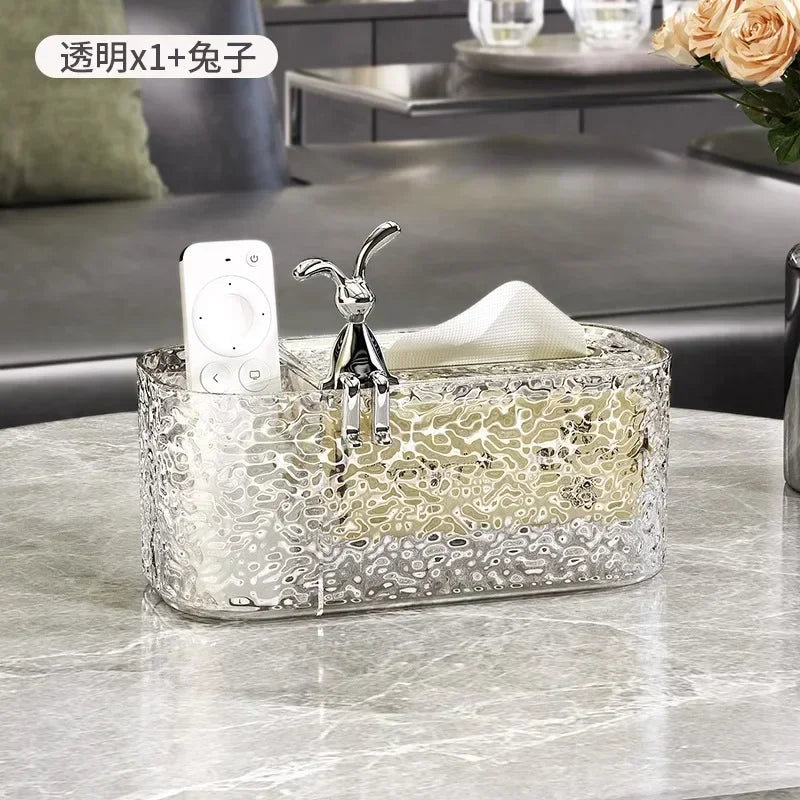 Luxury Living Room Tissue Box Bedroom Creative Simple Paper Box Wall Storage Box Transparent Paper Home Decoration