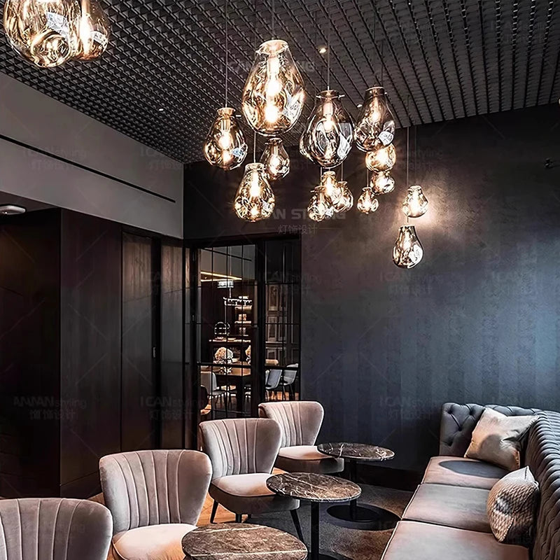 Modern Home Decor Led Glass Lights Pendant Light Lamps for Living Room Chandeliers for Dining Room Hanging Lamp Indoor Lighting