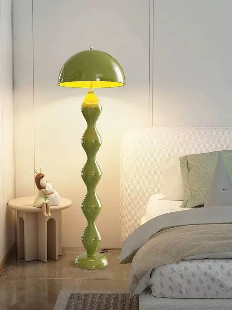 Floor lamp, living room cream wind and sand hair lamp, decorative ornament, vertical floor lamp, bedroom bedside ambient lamp