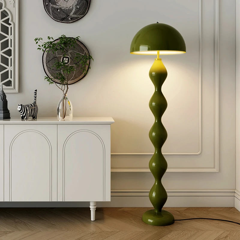 Floor lamp, living room cream wind and sand hair lamp, decorative ornament, vertical floor lamp, bedroom bedside ambient lamp