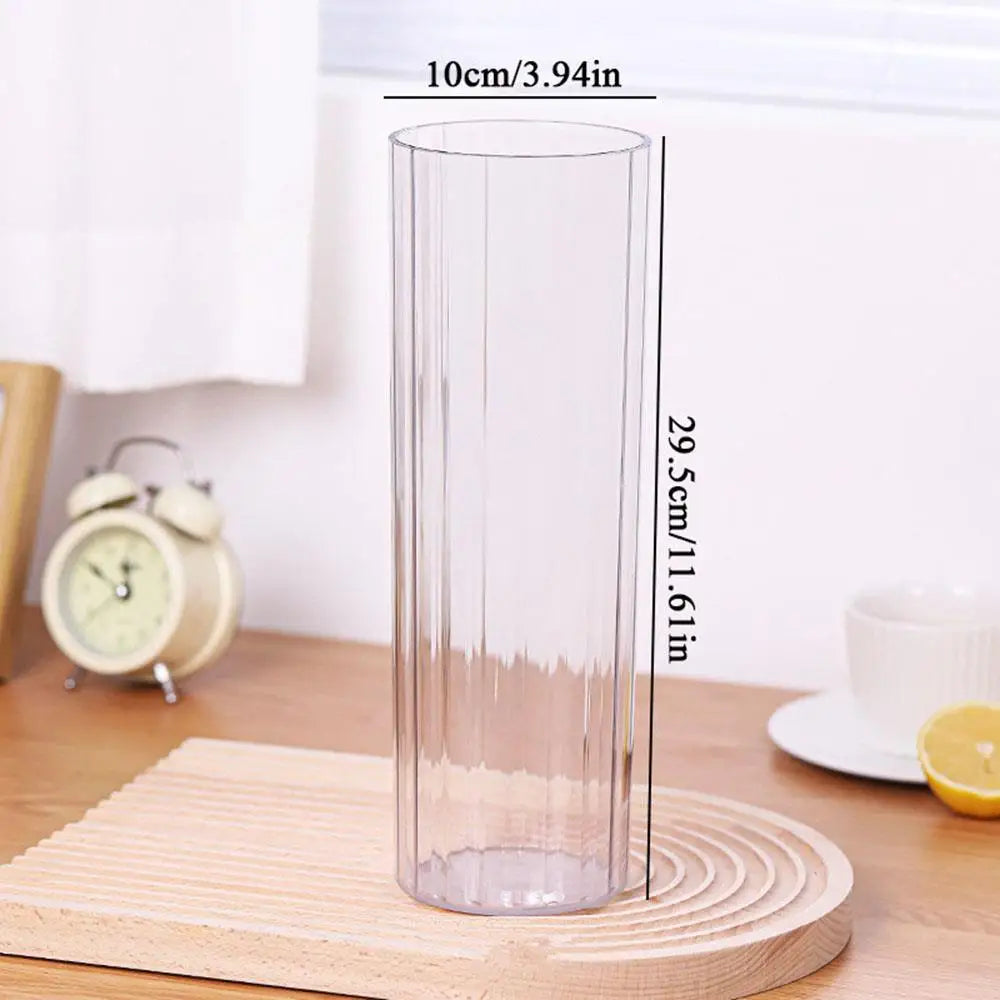 1Pcs Cylinder Flower Vase Shatterproof Plastic Vases Acrylic Hydroponic Home Decor Clear Large Tall Transparent Decorative Vase