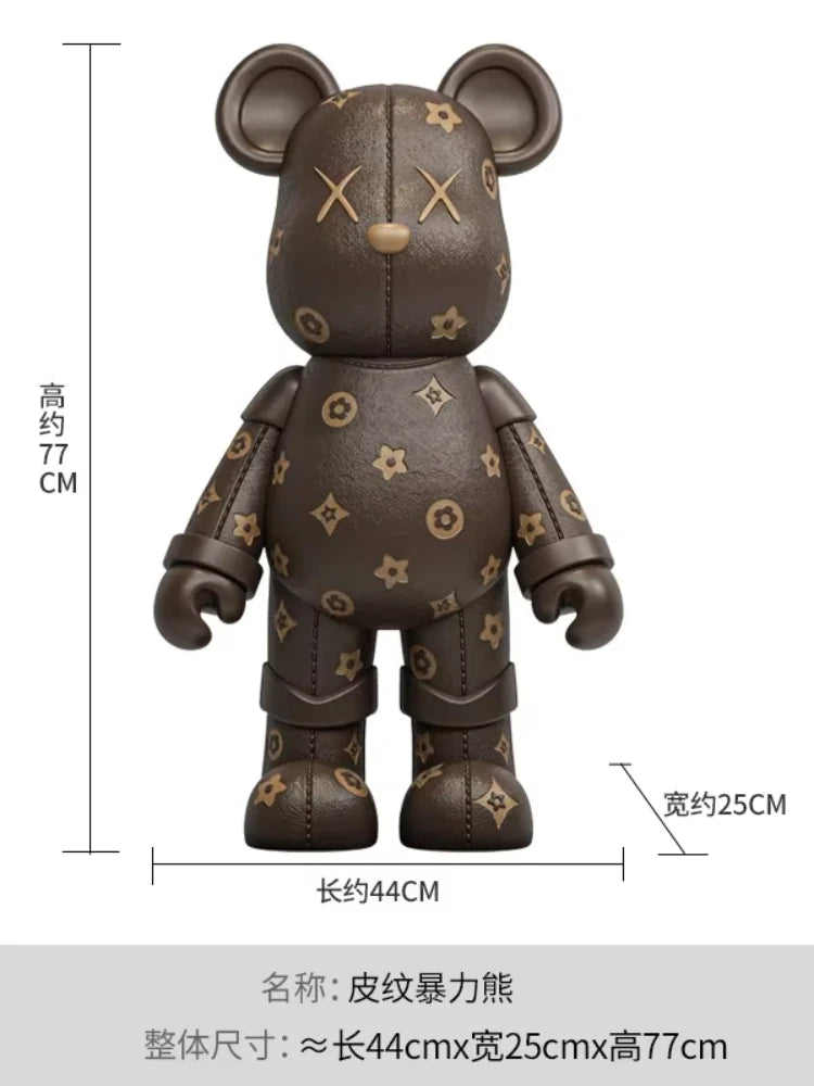 Living Room TV Cabinet Home Decoration High-end Doll Decorations, 77cm Cream Style High Violence Bear Floor Ornaments