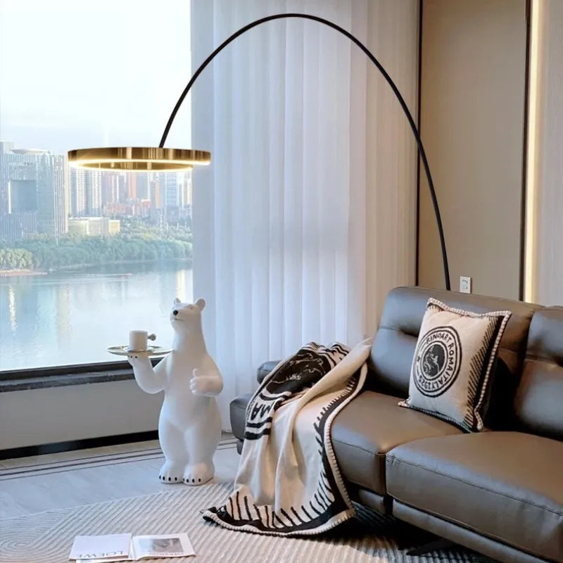 Ltalian Light Luxury Fishing Lamp Floor Lamp Living Room Bedroom Study Vertical Floor Lamp Modern Art High-End Sense Floor Lamp