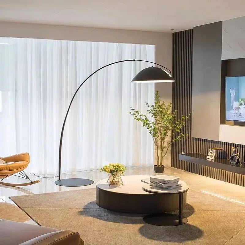 Fishing floor lamp modern minimalist Nordic creative black lamp bedroom bedside design sense vertical table lamp sofa light