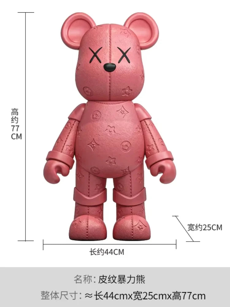 Living Room TV Cabinet Home Decoration High-end Doll Decorations, 77cm Cream Style High Violence Bear Floor Ornaments