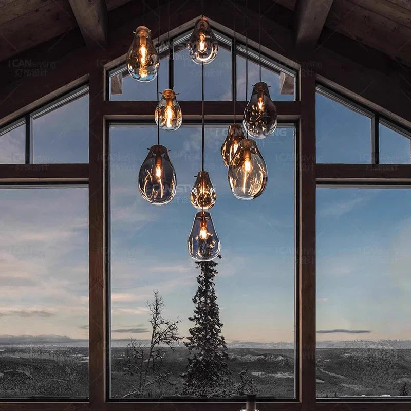 Modern Home Decor Led Glass Lights Pendant Light Lamps for Living Room Chandeliers for Dining Room Hanging Lamp Indoor Lighting