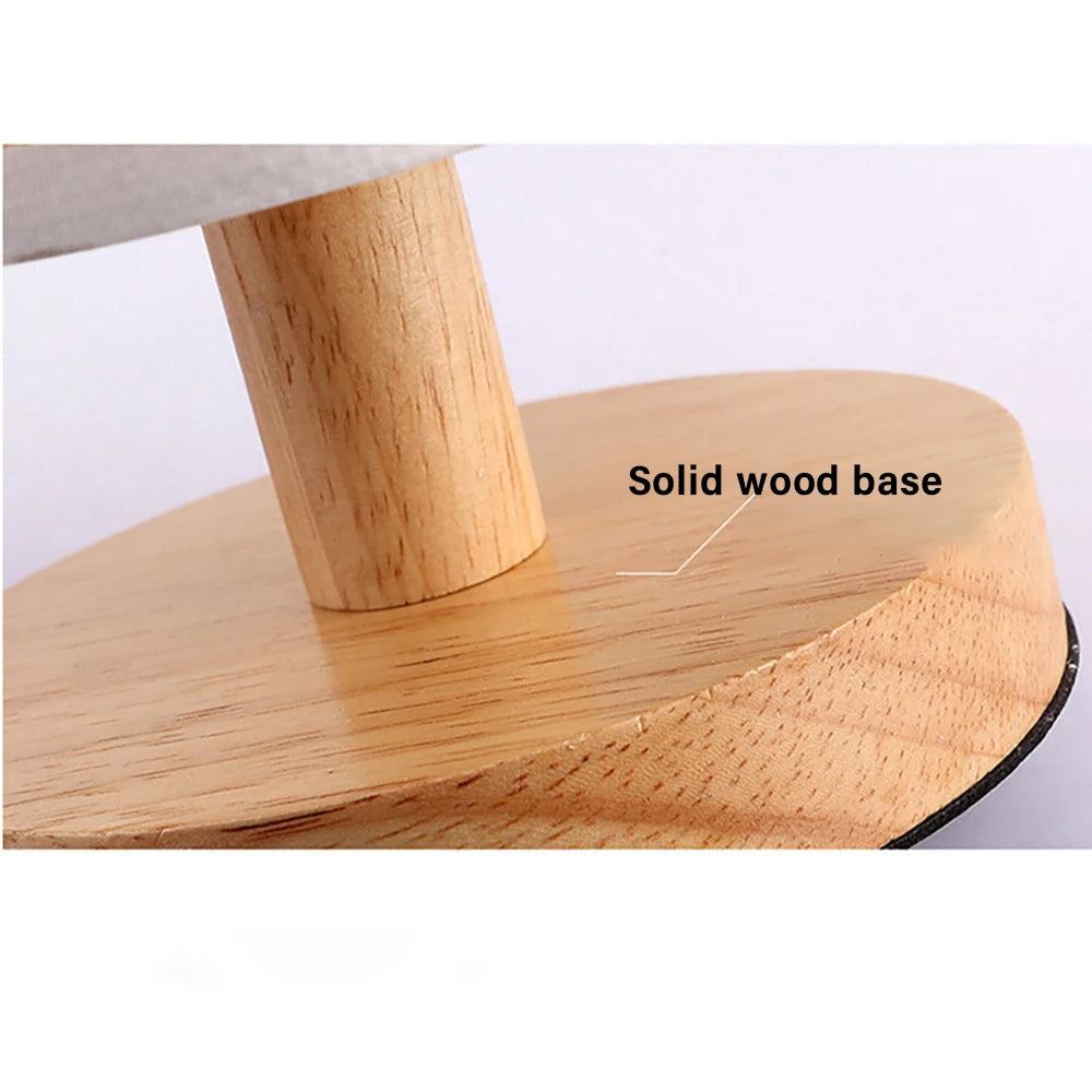 Indoor accessories wooden bedside lamp with gray linen lampshade living room coffee table decoration lamp 