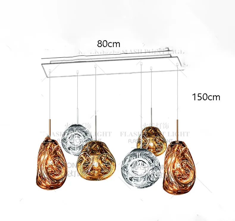 Modern Home Decor Led Glass Lights Pendant Light Lamps for Living Room Chandeliers for Dining Room Hanging Lamp Indoor Lighting