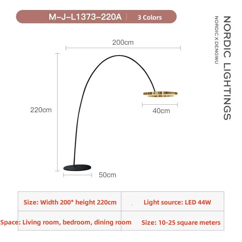 Ltalian Light Luxury Fishing Lamp Floor Lamp Living Room Bedroom Study Vertical Floor Lamp Modern Art High-End Sense Floor Lamp
