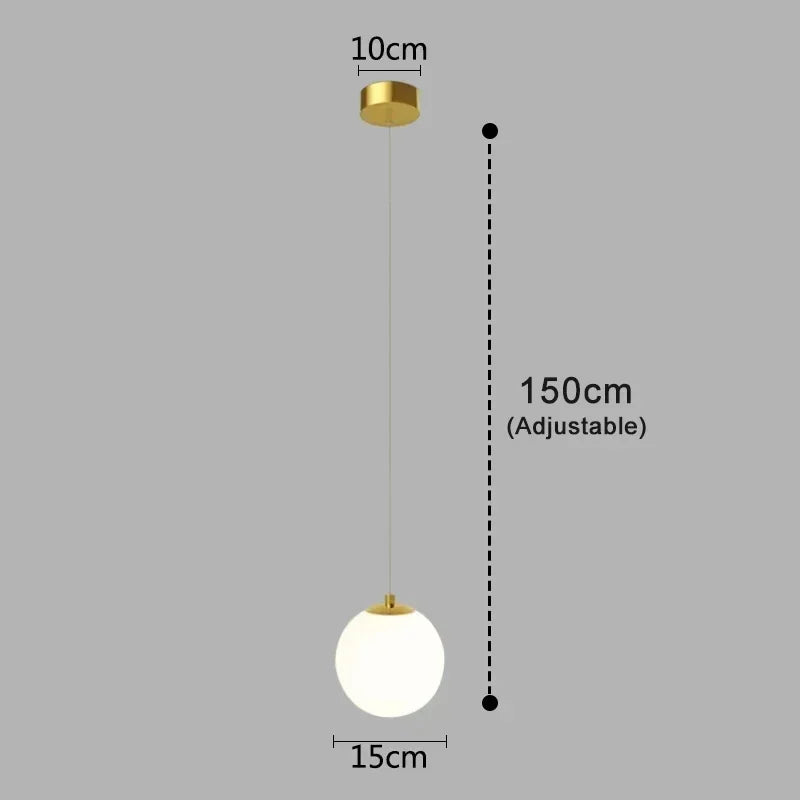 Modern Glass LED Pendant Lights Nordic Living Room Fixtures Indoor Lighting Restaurant Bedroom Bar Home Decor Hanging Lamp 220V