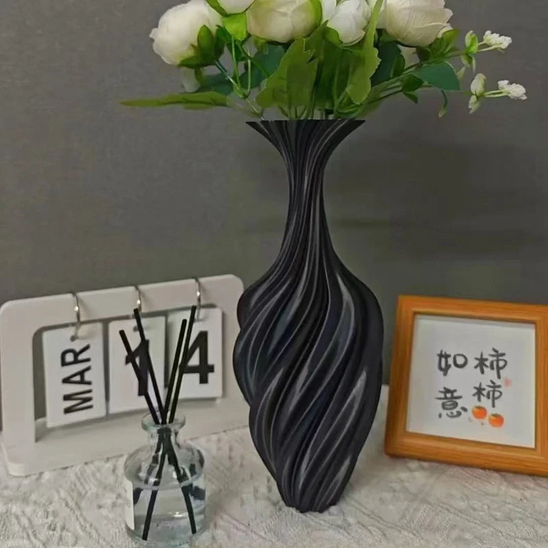 3d Printed Vase Modern Style Vase Flower Vase with Swirl Pattern Aesthetic Floral Display Vase for Living Room Desktop Decor
