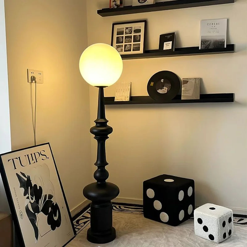 Mid century floor lamp minimalist Column Floor Lamp Designer glass ball lamp Living Room Bedroom decor sofa living room light