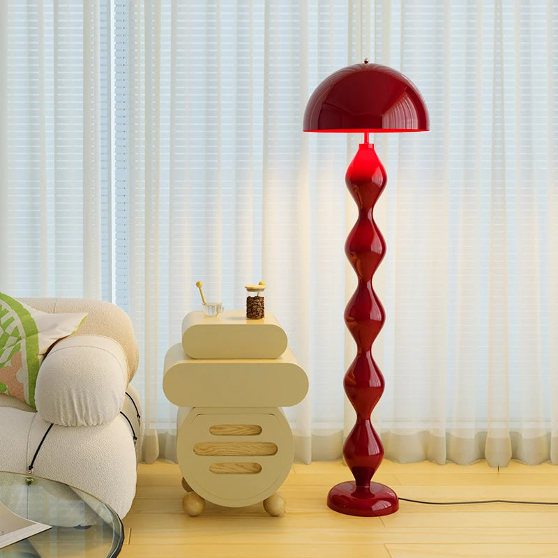 Floor lamp, living room cream wind and sand hair lamp, decorative ornament, vertical floor lamp, bedroom bedside ambient lamp