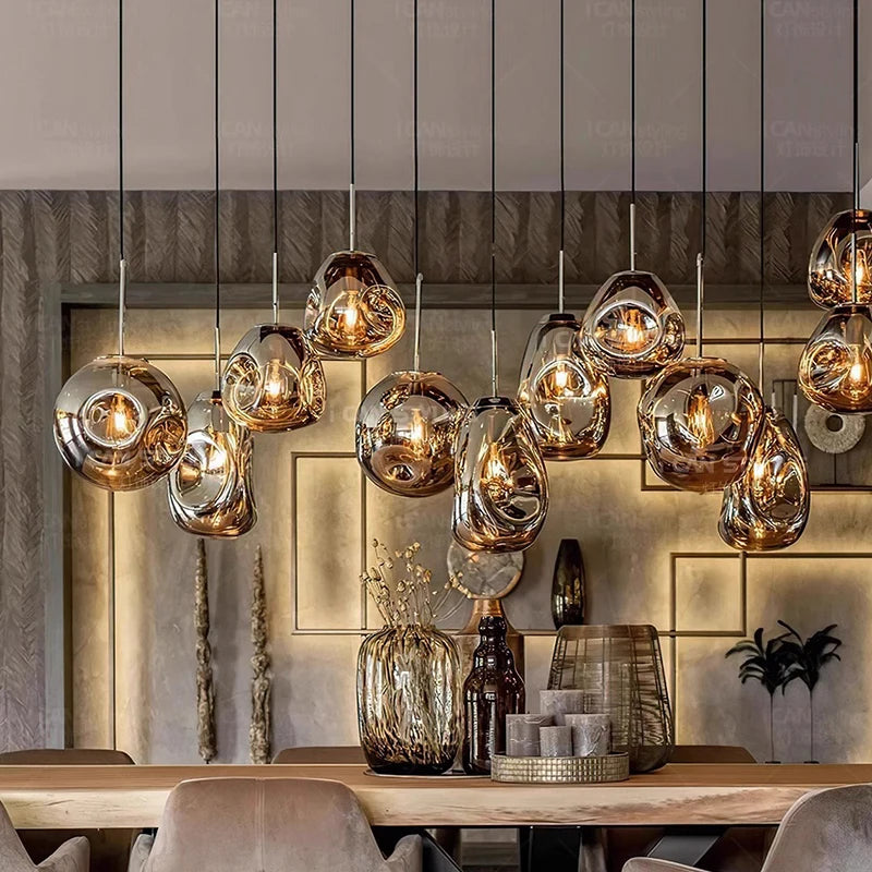 Modern Home Decor Led Glass Lights Pendant Light Lamps for Living Room Chandeliers for Dining Room Hanging Lamp Indoor Lighting