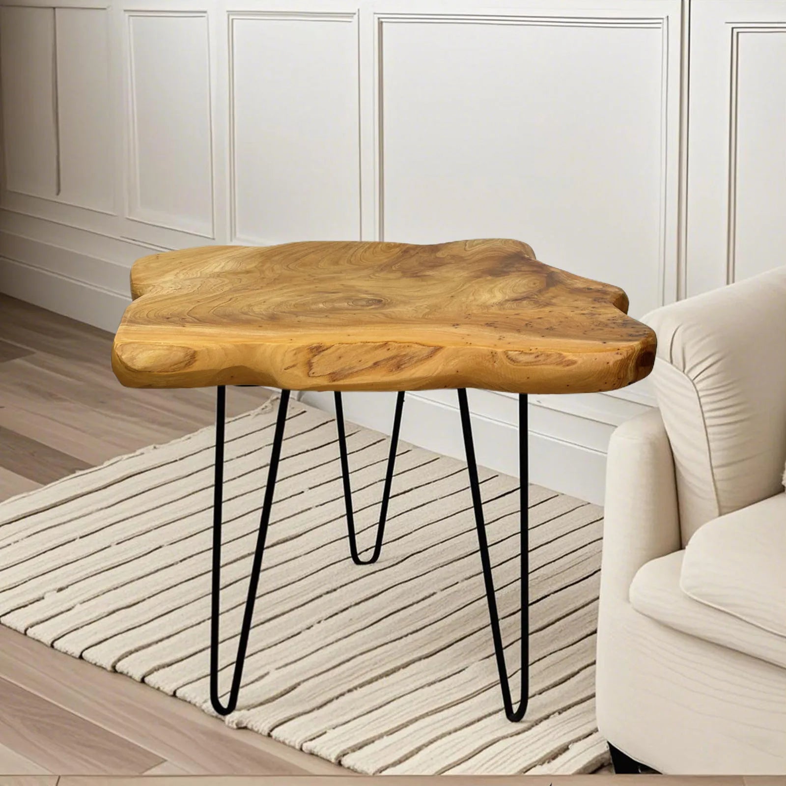 Live Edge Side Table, Wood End Table 16" L x 12" W x 17" T , Nightstand, Plant Stand  ,Unique desktop for Living Room