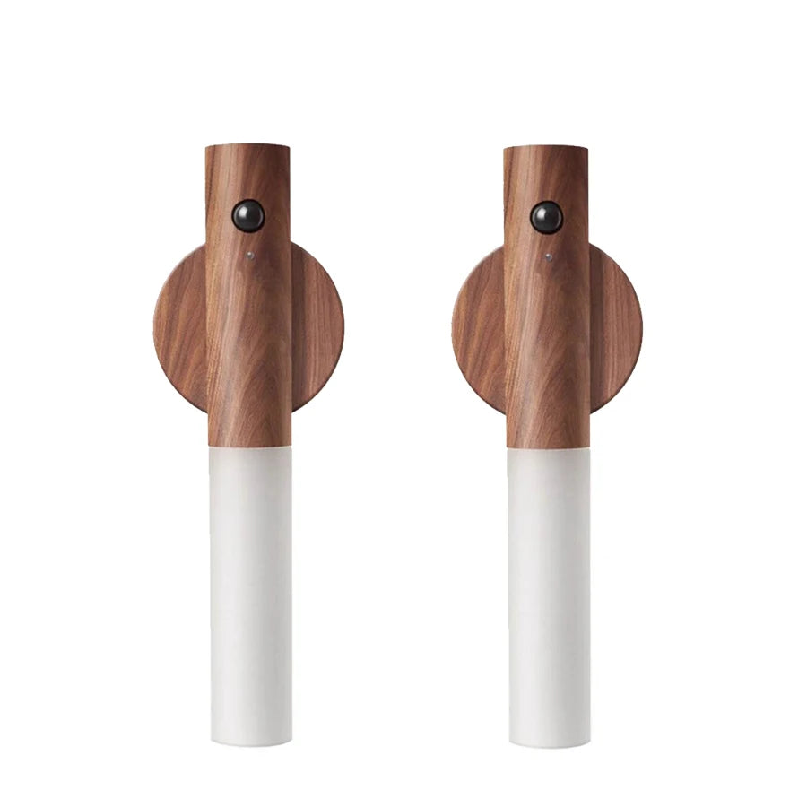 1/2/3/4pcs Rechargeable Wall Sconces Magnetic Wall Lights Night Light Motion Sensor Wooden Wall Lighting for Bedroom Stairs Hall