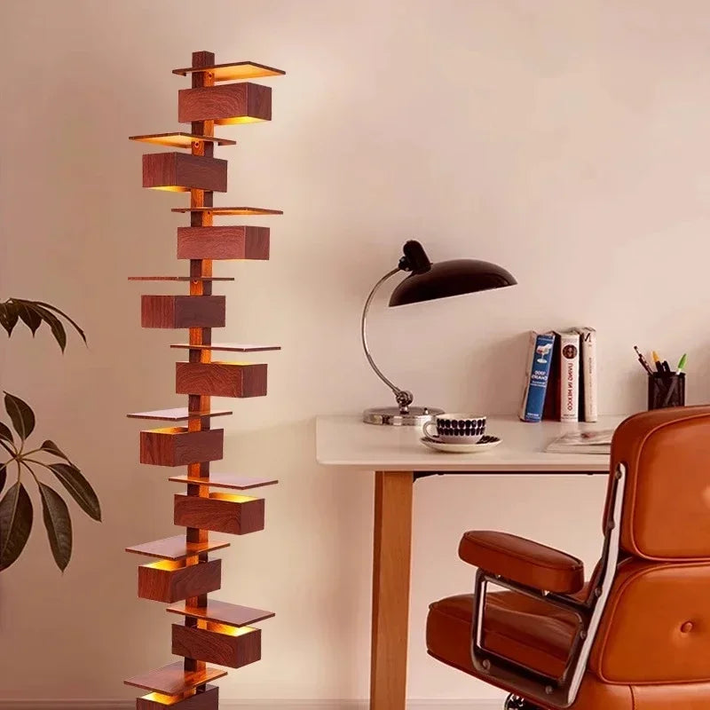 Italian designer floor lamp Retro Solid Wood Floor light for Living Rooms Bedrooms Hotel Living Room Lighting Fixtures