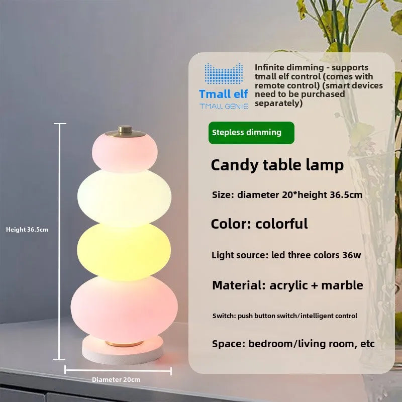 Rainbow Candy Floor Lamp Bedroom Creative Candy Gourd Macaron Standing Lights Girl Room Decor Living Room Sofa Atmosphere Lamp