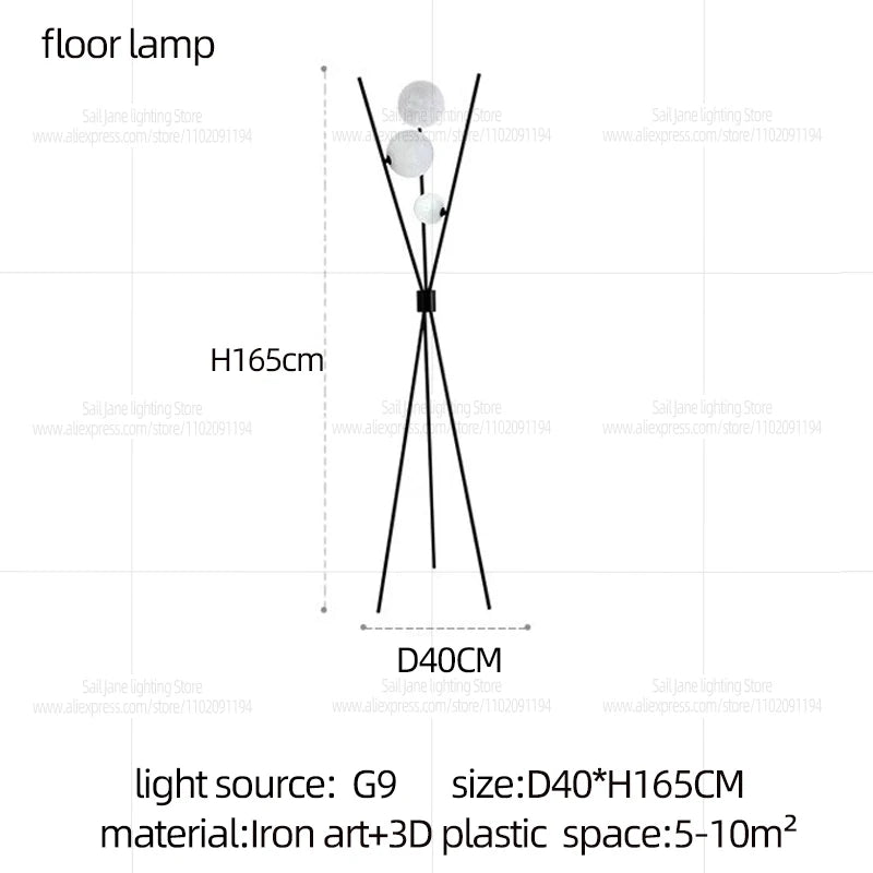 Ball Floor Lamp Living Room Lighting Designer Bedroom Sofa Environment Lamp Internet Celebrity Creative Floor Lamp Desktop Desk