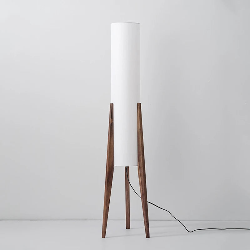 Solid Wood Floor Lamp Nordic Art Simple Modern Lamp Shade Fabri Bedroom Living Room Decor Reading Restaurant Living Room Standin