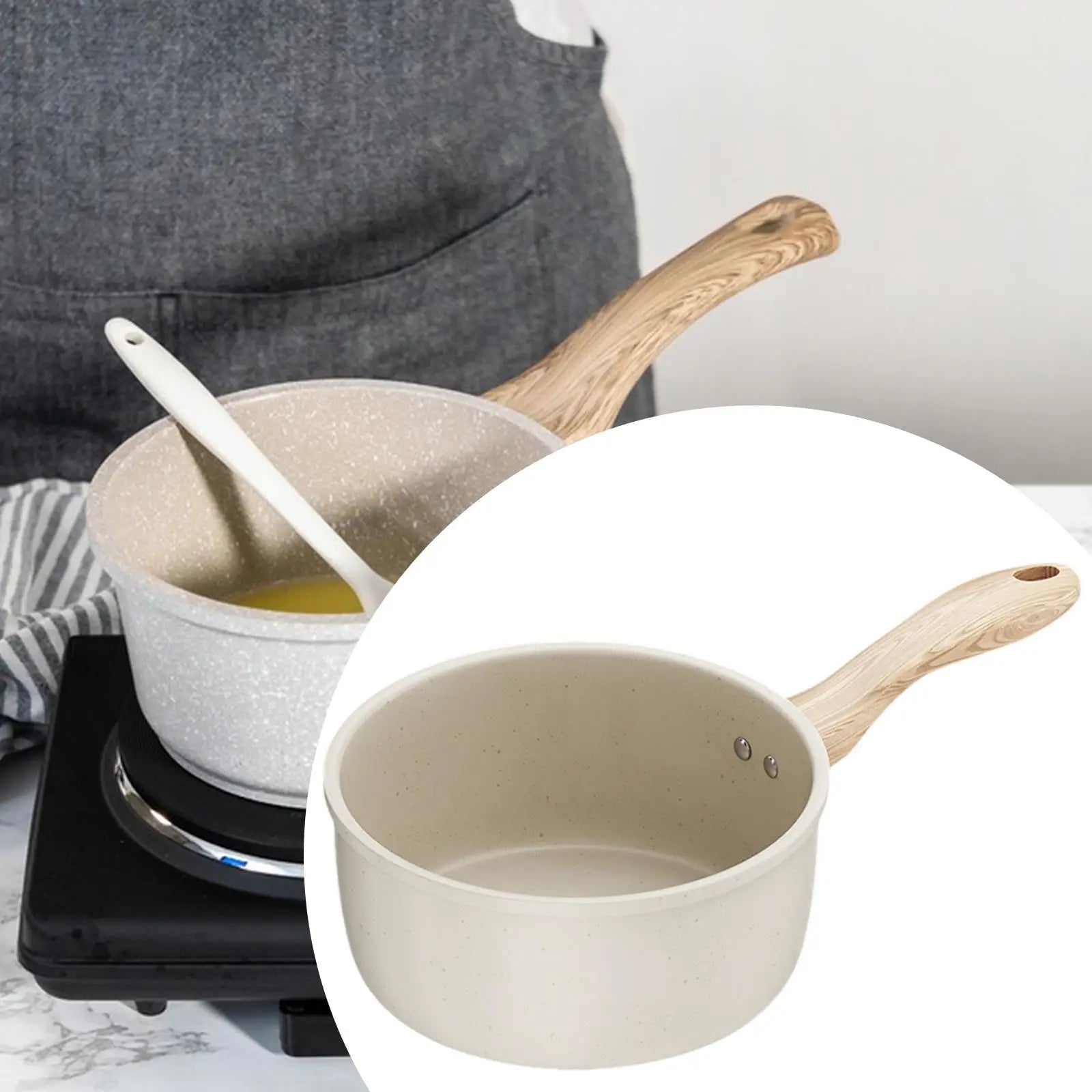 Milk Pan Kitchen Cooking Pots Anti Scale Handle Heating Milk Melting Butter Boiling Water Cooking Pots Sauce Pot for Kitchen